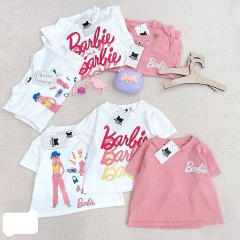 SET 3 ÁO BARBIE TONE TRẮNG HỒNG BÉ GÁI