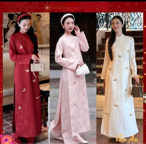 SET ÁO DÀI ĐÍNH BƯỚM TẾT 2026 NỮ