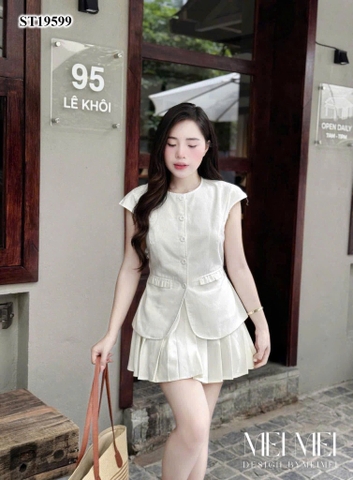 SET LIEN KÈM CHÂN VÁY NGẮN XẾP LY NỮ
