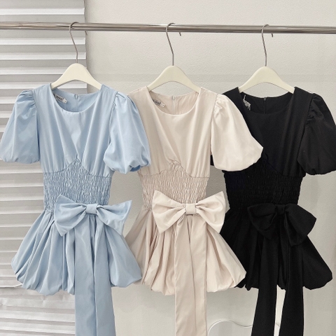 VÁY CHUN EO TAY BỒNG NỮ (Xả 89k)