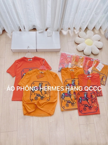ÁO HERMES NỮ 2 MẦU CT 4C CAM
