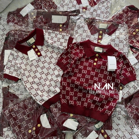 ÁO LEN ĐỎ TRẮNG GC CỔ TRỤ NỮ