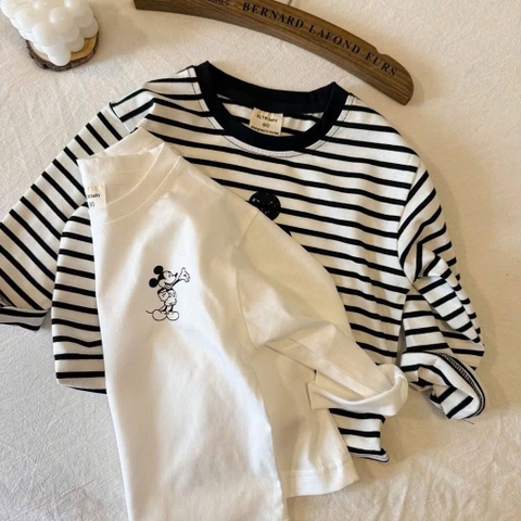 SET 2 ÁO MICKEY DÀI TAY BÉ TRAI BÉ GÁI SẴN