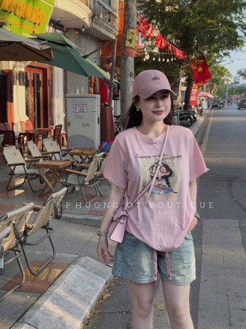 SET QUẦN BÒ NỮ MIX ÁO PHÔNG CÔ GÁI HỒNG SẴN
