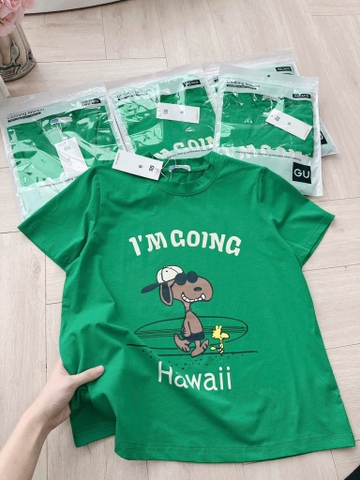 ÁO COTTON XANH HAWAI I AM GOING NỮ