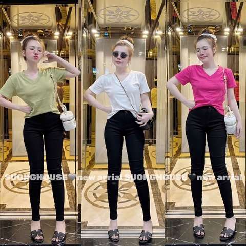 SET 3 ÁO CỔ TIM HỒNG TRẮNG XANH NỮ SẴN