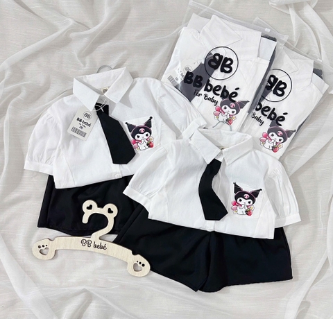 SET CỘC ÁO SƠ MI TRẮNG KÈM QUẦN VÁY KURUMI BÉ GÁI SẴN
