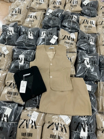 SET NỮ ÁO GILE + CHÂN VÁY ZR XUẤT (Sale 119k)