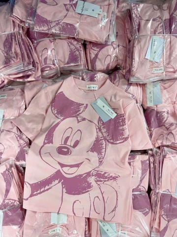 ÁO PHÔNG HỒNG HOẠ TIẾT MICKEY NỮ SẴN
