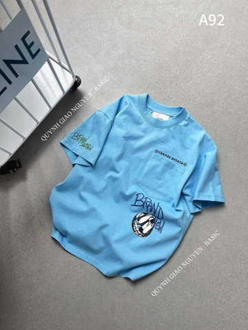 ÁO PHÔNG XANH BRAIN CỘC TAY NỮ