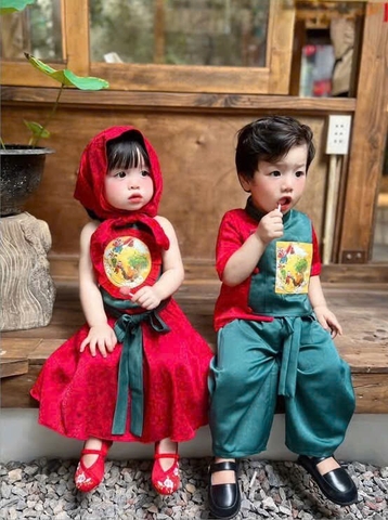 SET TRUNG THU ĐỎ XANH SIÊU YÊU BÉ TRAI BÉ GÁI