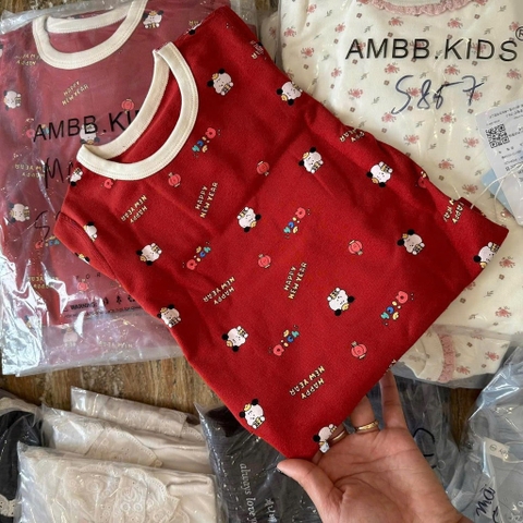 SET BỘ DÀI LEN ZIP ĐỎ CHÓ MAY MẮN BÉ TRAI BÉ GÁI (VN)