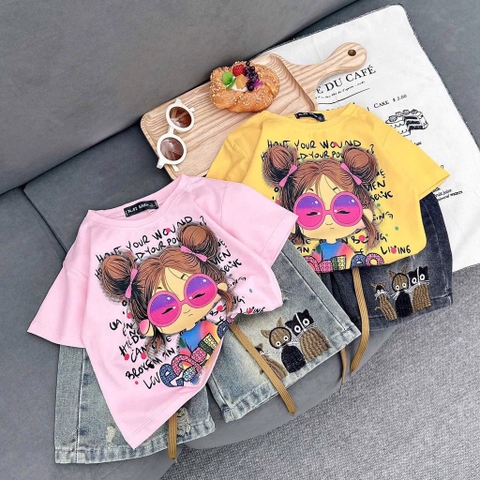 SET IN HÌNH CÔ GÁI MIX QUẦN JEAN SIÊU CHẤT BÉ GÁI