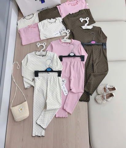 SET BỘ ZIP DÀI CHẤM BI 3 MÀU BÉ GÁI(XẢ 55k)