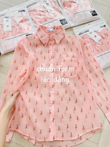 ÁO SƠ MI CHERRY GU CHÍNH HÃNG NỮ(XẢ 105k)