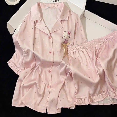 SET PIJAMA HELLO KITTY MÀU HỒNG NỮ