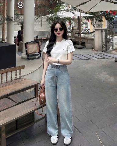 SET ÁO PHÔNG THÊU NGỰA MIX QUẦN JEAN NỮ