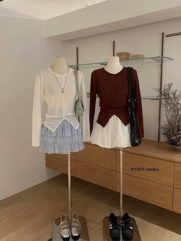 ÁO DÀI TAY BASIC VẠT TÔM NỮ THU ĐÔNG (XẢ 39k)