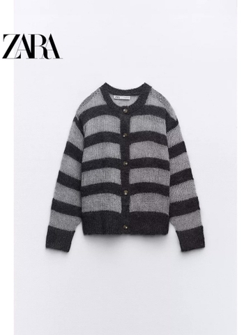 ÁO LEN CARDIGAN PHỐI KẺ ZRRR SẴN