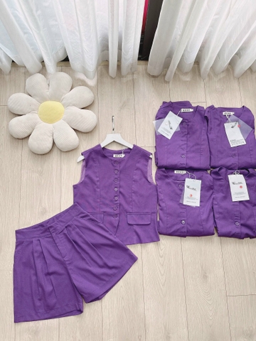 SET BỘ NỮ TÍM 2 LỚP MIX QUẦN LI SẴN (SALE 99k)