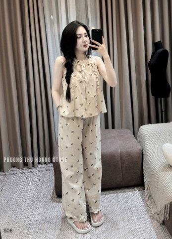 SET BỘ TAY VIỀN BÈO QUẦN SUÔNG HOA LÁ NỮ