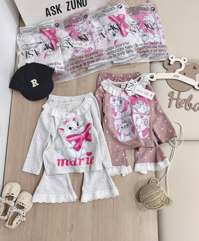 SET 2 BỘ DÀI MÈO MARI QUẦN LOE PHỐI REN BÈO BÉ GÁI