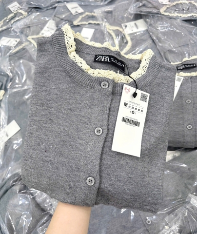 ÁO LEN XÁM CARDIGAN DỆT CỔ VIỀN DÀI TAY NỮ THU ĐÔNG