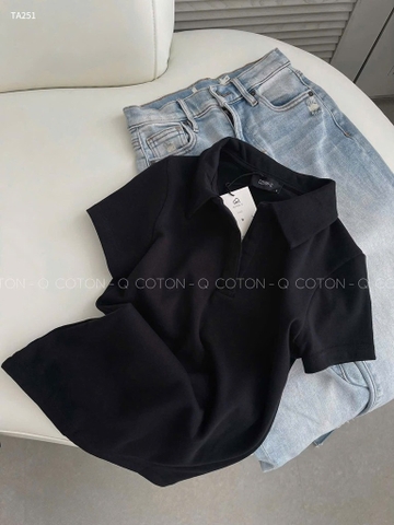 ÁO POLO ĐEN BASIC CỘC NỮ