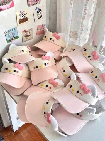 ĐỒ GIA DỤNG - MŨ HELLO KITTY HỒNG BÉ GÁI