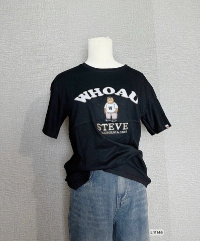 ÁO PHÔNG NỮ CỘC WHOAU ĐEN SẴN (SALE 55k)