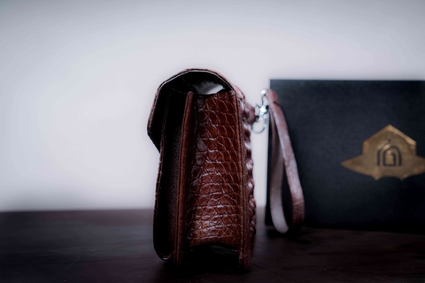 Clutch da cá sấu khóa số 2 ngăn PKCAT03