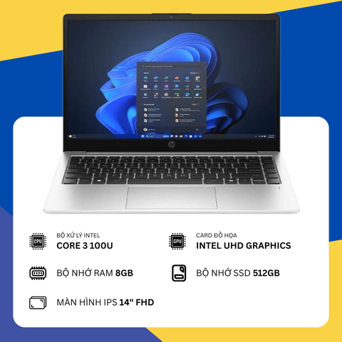 HP 240R G10 - C3RU6AT (Core 3 100U/8GB RAM/SSD 512GB/14" FHD) - NEW