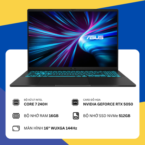 ASUS Gaming V16 V3607VH-RP025W (Core 7 240H/16GB RAM/SSD 512GB/NVIDIA GeForce RTX5050/16" WUXGA 144Hz) - NEW