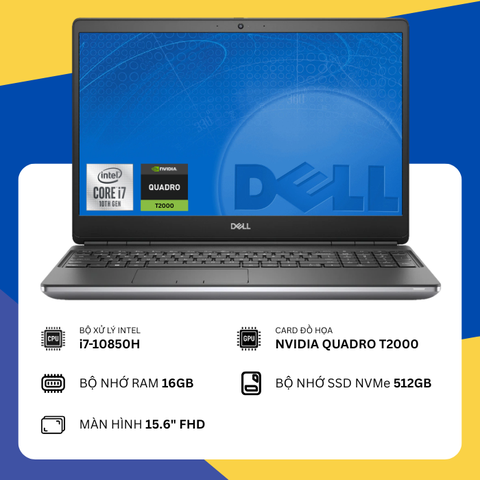 Dell Precision 7550 (i7-10850H/16GB RAM/SSD 512GB/NVIDIA Quadro T2000/15.6" FHD)