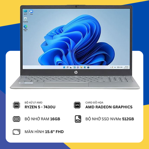 HP 15 fc0655AU - C81NGPA (R5-7430U/16GB RAM/SSD 512GB/15.6" FHD) - NEW