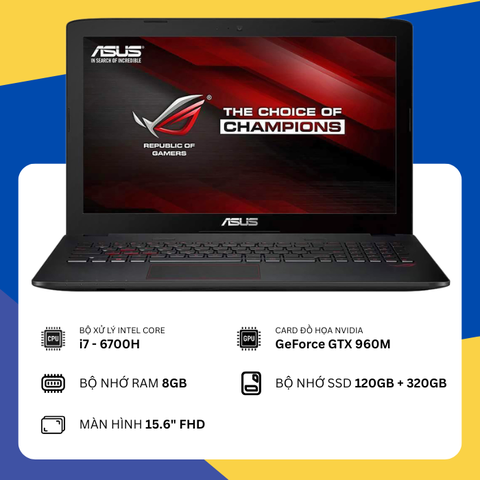 Asus ROG GL552V (i7-6700HQ/8GB RAM/SSD 120GB + 320GB/GeForce GTX 960M/15.6" FHD)