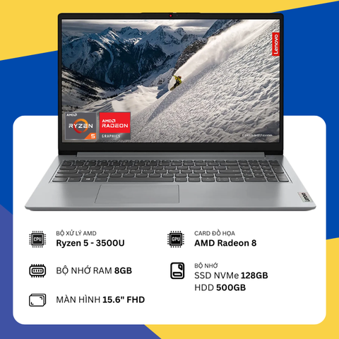 Lenovo IdeaPad S145-15API (Ryzen 5 - 3500U/8GB RAM/SSD 128GB+HDD 500GB/15.6" FHD)