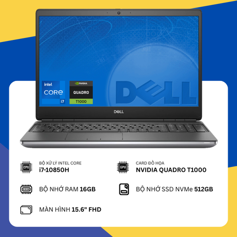 Dell Precision 7550 (i7-10850H/16GB RAM/SSD 512GB/NVIDIA Quadro T1000/15.6" FHD)
