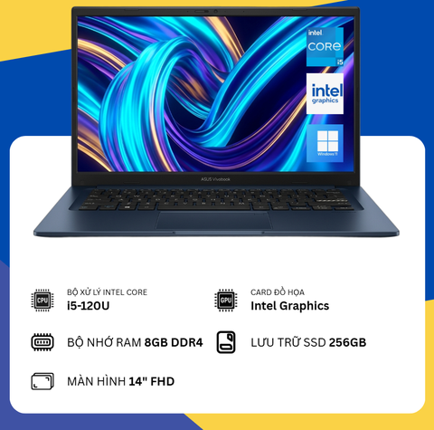 Asus VivoBook X1404V (i5-120U/8GB RAM/SSD 256GB/14" FHD) New Fullbox