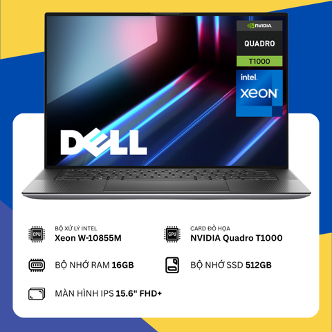Dell Precision 5550 (Intel Xeon W-10855M/16GB RAM/SSD 512GB/NVIDIA Quadro T1000/15.6" FHD)