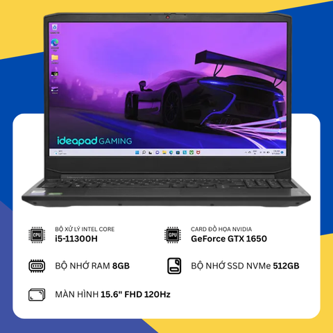 Lenovo IdeaPad Gaming 3 15IHU6 (i5-11300H/8GB RAM/SSD 512GB/GTX 1650/15.6" FHD 120Hz)