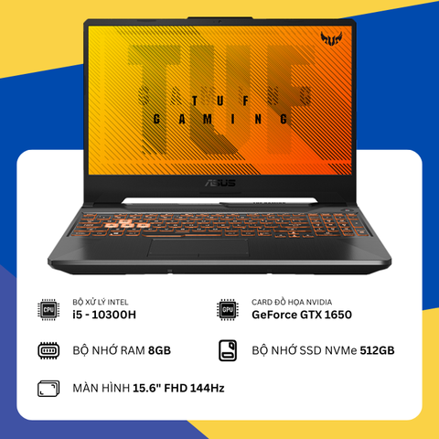 ASUS TUF Gaming F15 FX506LH (i5-10300H/8GB RAM/SSD 512GB/GTX 1650/15.6' FHD 144Hz)