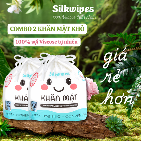 Combo 02 Khăn Mặt Cuộn Silkwipes bao bì mặt cười TL 200gram (có túi) - C2