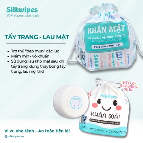 01 Khăn Mặt Cuộn Silkwipes bao bì mặt cười TL 200gram (có túi) - C1