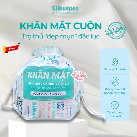 01 Khăn mặt cuộn Silkwipes bao bì chữ 70M - CM1