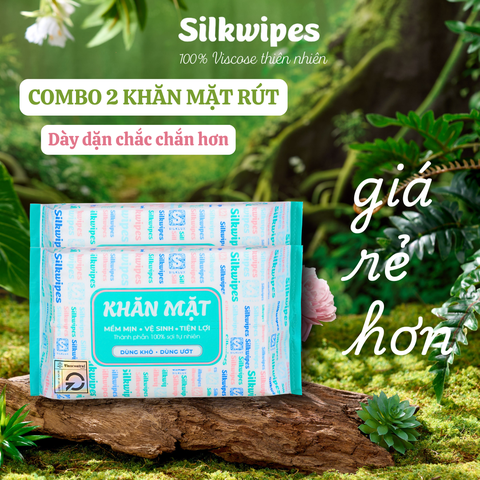 Combo 3 Khăn mặt đa năng dạng rút Silkwipes bao bì chữ 60M- R3