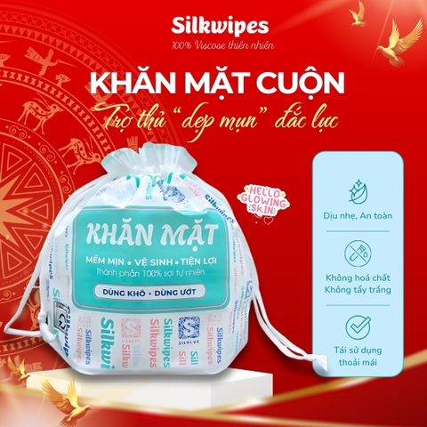 01 Khăn mặt cuộn Silkwipes bao bì chữ 70M - CM1