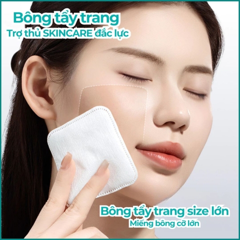 Bông tẩy trang Silkwipes cỡ lớn 100 miếng 100% tự nhiên - BTT1