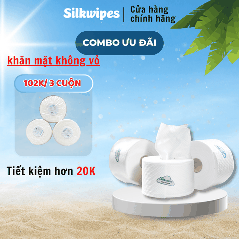 Combo 10 Cuộn Khăn Mặt Có Túi 52 Miếng - C10