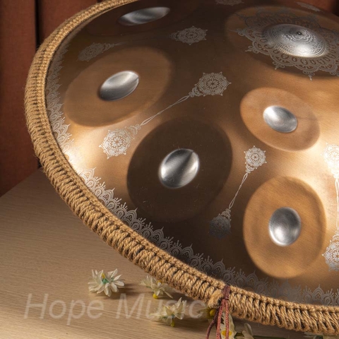 Hang Drum 14 Nốt Mandala Anca Màu Đồng Mắt Bạc